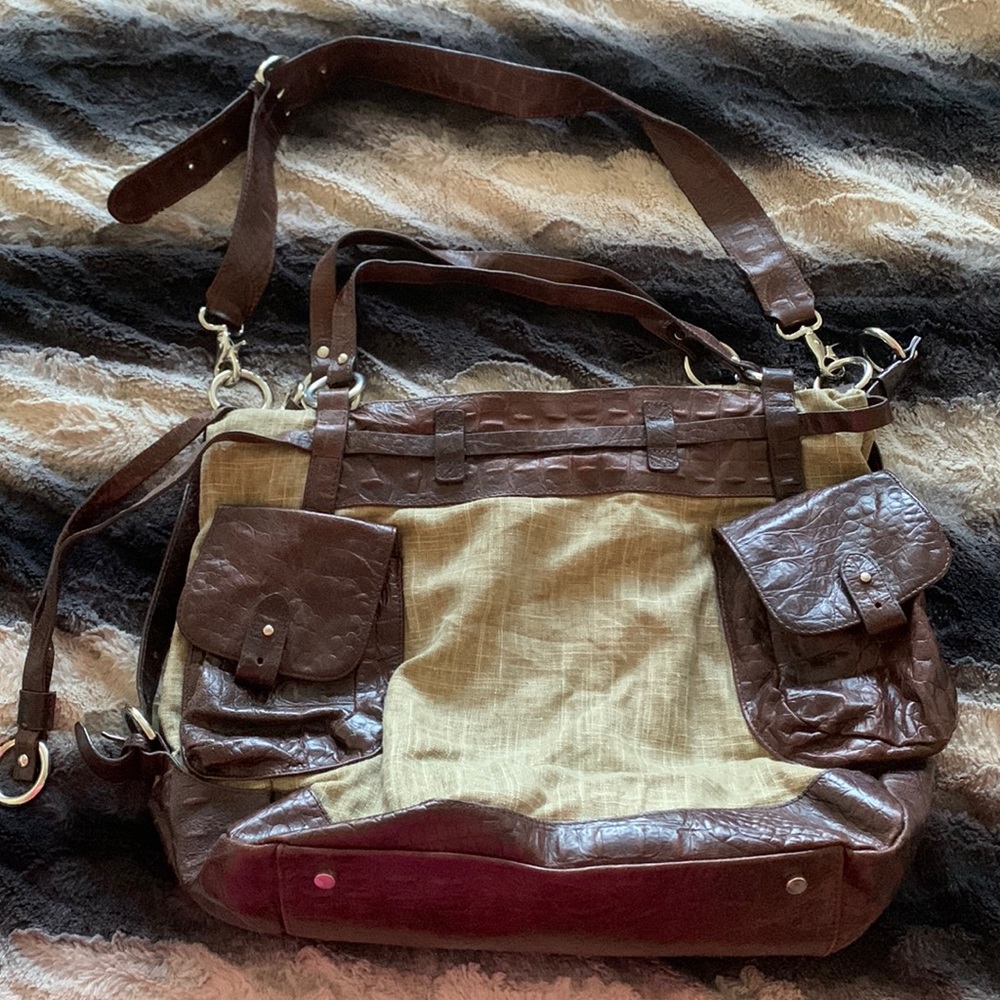 Hailary Radley Linen Leather Oversized Bag
